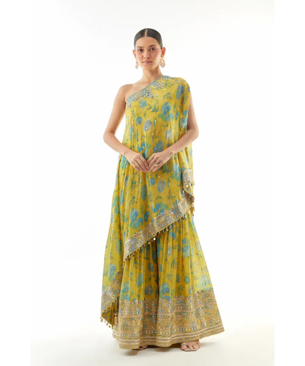 GOPI VAID - Sumedha One Shoulder Sharara Set